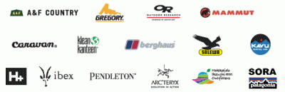 A＆F country, GREGORY, OR(アウトドアリサーチ), MAMMUT, Caravan, Klean kanteen, berghaus, SALEWA, KAVU, HELLY HANSEN, ibex, PENDLETON, ARCTERYX, SORA patagonia